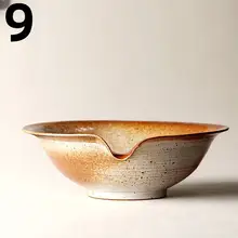 手作りの粗陶ダックビルスープボウル【ヴィンテージ風・大サイズ・家用陶器】