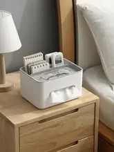 シンプルでスタイリッシュなティッシュボックス【多機能・リモコン収納付き・厚手】