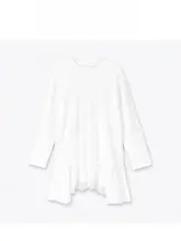 デザイナーによるエレガントなデザイン！ラウンドネック長袖ピリング不規則Tシャツ