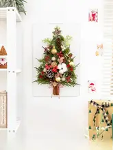 ハーフツリー 壁掛け オーナ メント グリーン おしゃれ クリスマス インテリア