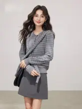 高腰Aラインスーツミディスカート【女性用・シンプルデザイン・着瘦せ効果】