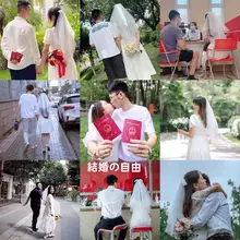 シンプルなロングウェディングベール【韓国スタイル・フォト撮影用・結婚証明書用】