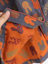 レトロな小さなウサギ柄カップルパジャマセット【女性用・コットンガーゼ・春秋用・長袖・メンズホームウェア・翻領】
