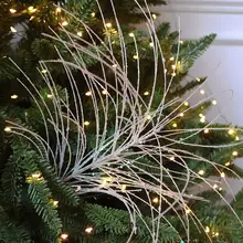 華やかなデコレーション！クリスマスツリー用香槟カラー大きなラメのフリンジデザインガーランド【煌びやかな花火ボール付き】