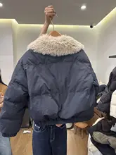 大毛皮付き白鹅绒ダウンジャケット【レディース・ゆったり・カジュアル・保温性】