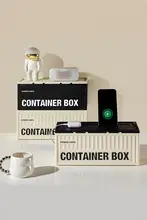 デスク上の電源タップ収納ボックス【コード整理・コンパクトデザイン】