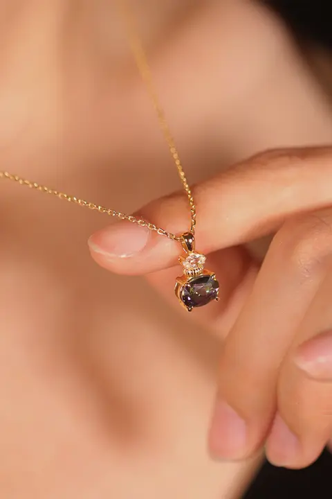 プルースト オリジナル 香り記憶 トパーズ香水瓶ネックレス【カラフル・ビンテージスタイル】