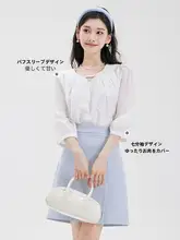 洗練されたデザイン！イエローブラウス【韓国風・ビジネスカジュアル・通勤用】