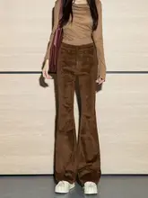 コーディネート自在な綿ツイル素材のパンツ【女性用・ストレッチ・フレアデザイン・ロング】