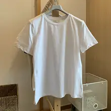 極上の柔らかさの白Tシャツ【レディース・夏用・コットン・短袖・スリムフィット・ベーシックデザイン】