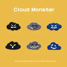 カートゥーン雲刺繍パッチ【DIY装飾用・スマホ＆iPad対応・布製】