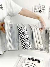透明デスクトップ立式ブックスタンド【教科書・本の固定用・仕切り付き】