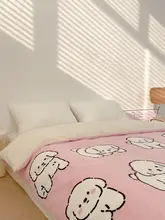 白犬デザインの毛布カバー【冬用・極上の柔らかさ】