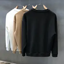 秋冬用クルーネックコットンパーカー【カジュアル・男性用・トレンド】