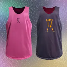 メンズリバーシブルバスケットボールシャツ【通気性・速乾・ストレッチ・学生用】