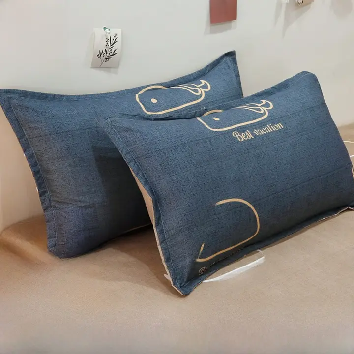 夏用枕カバーセット【48×74cm・シングルサイズ・子供用・全棉・2枚入り】