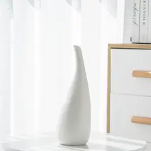モダンシンプルな陶器製花瓶【フェイクフラワー・インテリア装飾用】