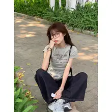 アメリカンビンテージ風 レディースショートスリーブTシャツ【フィット感のあるデザイン・夏用・ショート丈】