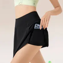 361° テニススカート レディース インナーパンツ付き バドミントン ランニング マラソン ブラック 「361°」
