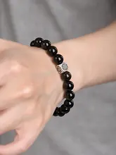 ブラックオニキスブレスレット【九百九十九純銀製・錦鯉デザイン・男性用】