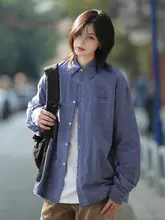 レトロチェック柄シャツ【カジュアル・ワイドフィット・ポケット付き・男女兼用】