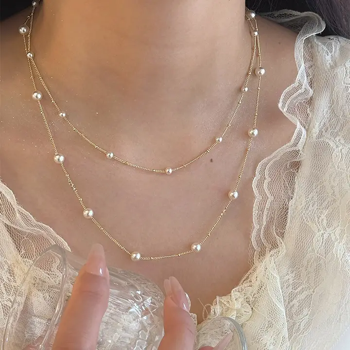 海星集 パールネックレス【フレンチスタイル・マルチウェア・レイヤードデザイン】