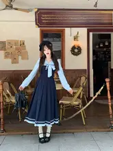 学院風デザインのドッキングドレス【春用・プリーツスカート】（セットアップ対応）