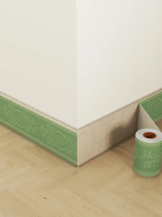 3D立体デザインのPVC自粘式裾飾りシール【防水・壁角・窓台対応】