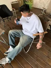 カジュアルヒップホップスタイル 半袖Tシャツ【高級感あるコットン・小さな襟】