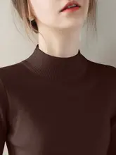 黒のハイネック長袖ニットトップス【レディース・フィット感・春用】