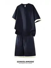 天絲麻素材の半袖シャツ＆ショートパンツ【夏用・薄手・カジュアル・スポーツ】（セットアップ対応）