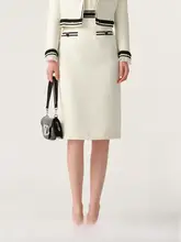 銀糸入りのフレアスカート【春秋用・コントラストカラー・女性用・スリムフィット】（セットアップ対応）