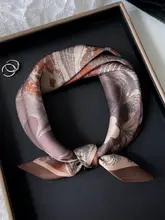 高級小花抽象油絵風桑絹