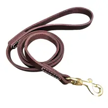 牛革製 ペット用リード【中型・大型犬用・家庭用・引っ張りに強い】