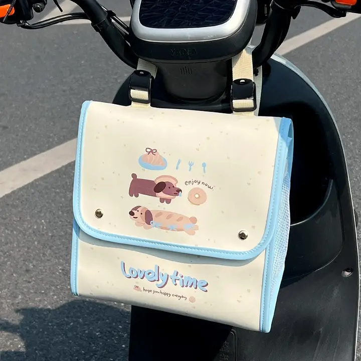 高機能な防水電動自転車用ハンギングバッグ【大容量・前面取り付け・便利な収納】