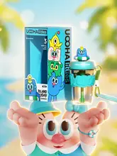 可愛いビーチ風デザインのストロー付きマグカップ【学生・子供用・大容量・夏季】