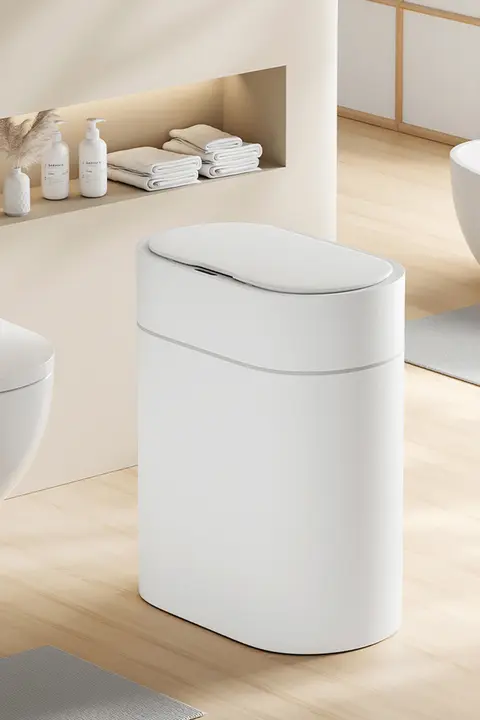 センサー付き電動スマートごみ箱【家庭用・自動吸着・トイレ用】