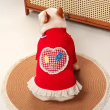 パグ犬用衣服【スカートデザイン・春秋用・中小型犬対応】（セットアップ対応）