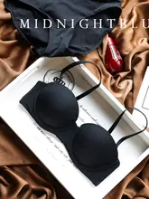 光沢のあるシームレスブラ【女性用・ハーフカップ・セクシー・ワイヤー入り】