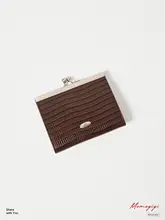 がま口財布 カードケース リザード型押し ヴィンテージ きれいめ 上品 シンプル オリジナル 「Momogigi」