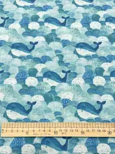 多巴胺キャラクタープリントの加密コットンリネン生地【DIY・手作り用・装飾用】