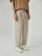 クラシックなドレープ感！ストリング付きウエストゴム九分丈パンツ（セットアップ対応）