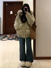ベージュの大きいサイズ外套【冬用・厚手・暖かい・ゆったりデザイン】