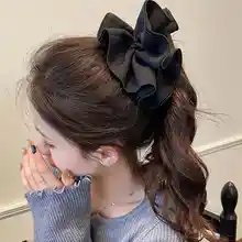 ブラック大腸ヘアゴム【高級感・ヘアアクセサリー】