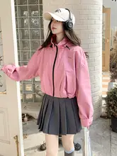 マゼンタ色 ショートアウター【春秋用・ショート丈・工装ジャケット】