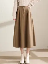 秋冬用 厚手ウールスカート【ハイウエスト・Aライン・プリーツデザイン】