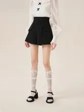 シンプルデザインの高腰Aラインショートパンツ【クラシックスタイル・したフィット感】（セットアップ対応）