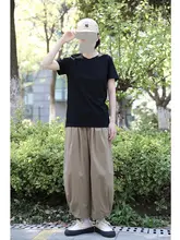 シンプルなデザインのゆったりとした短袖Tシャツ【女性用・カジュアル・コットン素材】