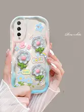 可愛い水色の花デザイン！Honor9X用スマホケース【全包保護・ソフトシリコン・防落】