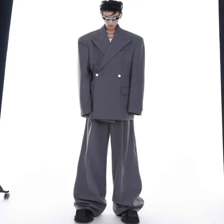 テーラードジャケット ユニセックス ツイル パッド付き オーバーサイズ ドレープ感 上品 「CulturE24ss」